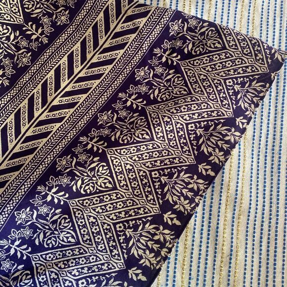 Tory Burch Bourdelle Silk Tunic Dress Purple Long Sleeve Sz 10 - Picture 12 of 15